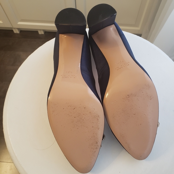 New ANNA F. Italian satin blue pumps, sz 38.5 - Picture 8 of 9